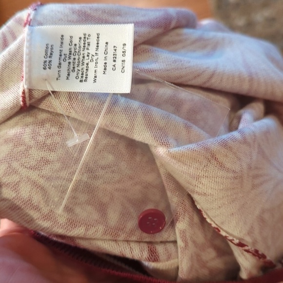 Talbots Berry Floral Cherry Lightweight Button Down Cardigan Sweater NWT Sz SP - Picture 6 of 8